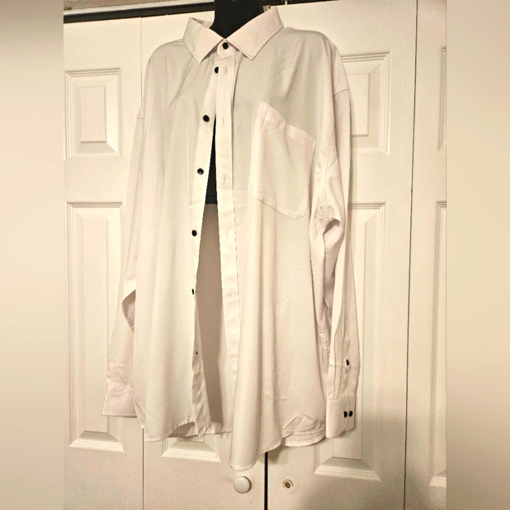 NWT Flex Men's Dress Shirt White Button Up Luxury Collection Flip Cuff Size 5XL